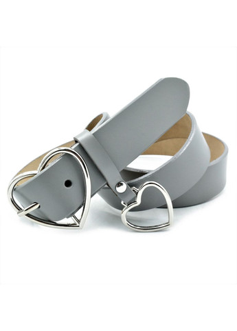 Шкіряний жіночий ремінь Сірий 3,5 см ProDobro (364671953)