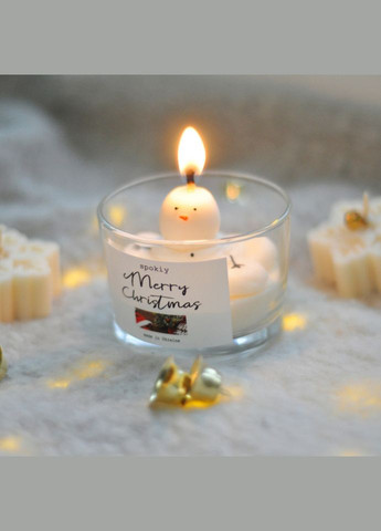 Новогодняя свеча ручной роботы из соевого воска «Снеговичек» SP2389, 100 г Spokiy (315135611)