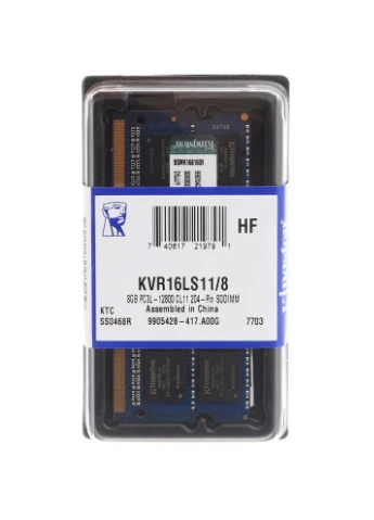 Пам'ять для ноутбуків 8 GB SODIMM DDR3L 1600 MHz (KVR16LS11/8WP) Kingston (314978110)