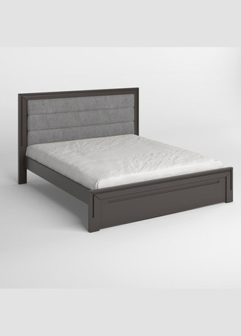 Односпальная деревянная кровать Торонто Т5 (RAL9011)/Аляска 93 (серый) 80х190 см (MBG-8940) Mebigrand (366086569)