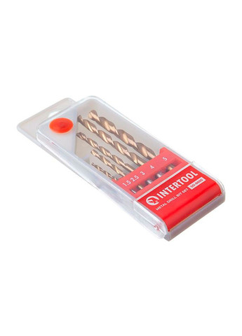 Свердла для металу HSS 5 шт. 1.5-5 мм для просвердлювання листового металу Intertool (335400336)