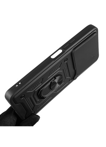 Чохол для POCO M6 броньований з кільцем зі шторкою на сяомі поко м6 чорний rg1 Xiaomi (366019416)