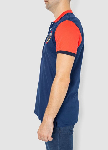 Синяя футболка-поло мужское с принтом для мужчин Ager