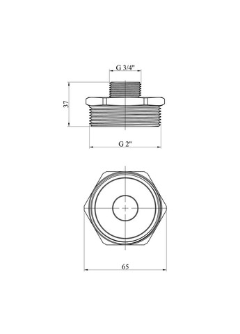 Ниппель переходный усиленный 2"х3/4" ЗЗ никелированный НК0525-ВН Lexline (332961633)