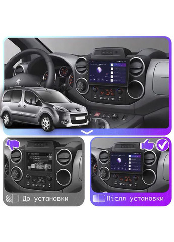 Штатная магнитола 9" для Peugeot Partner II 2008-2012 6/128Gb 4G Wi-Fi GPS Top Пежо 5 шт. Lesko (336202778)