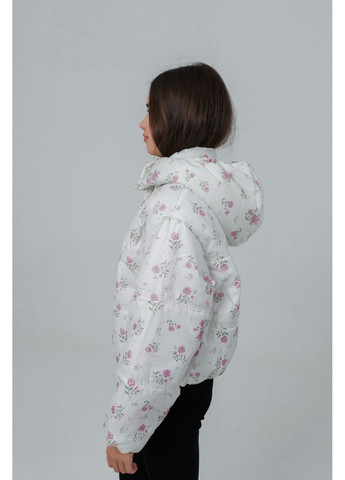 Комбинированная демисезонная куртка молчно-пудровый Cvetkov Милли