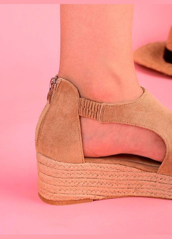 Босоніжки жіночі бежеві замшеві No Brand Босоніжки жіночі літні (340916433)