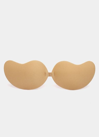 Бежевий невидимка жіночий багаторазовий бюстгальтер без бретелей невидимий силіконовий ліфчик на клейкій основі із застібкою спереду Cindylove без кісточок поліестер, силікон