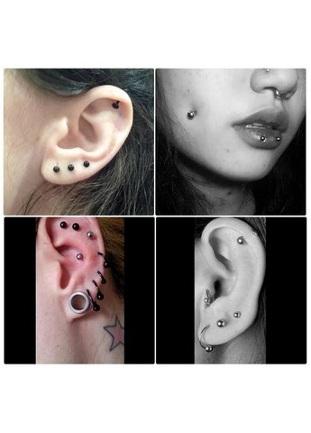 Сережка для пірсингу губи, брови або носа нержавіюча сталь чорна стріла пряма Liresmina Jewelry (311668182)