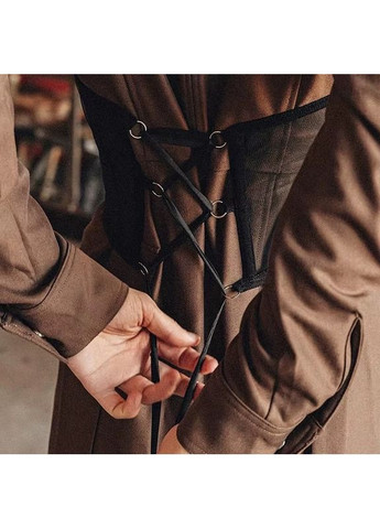 Корсет прозорий підгрудний на шнурівці чорний (PRCP-blS) No Brand (360897475)