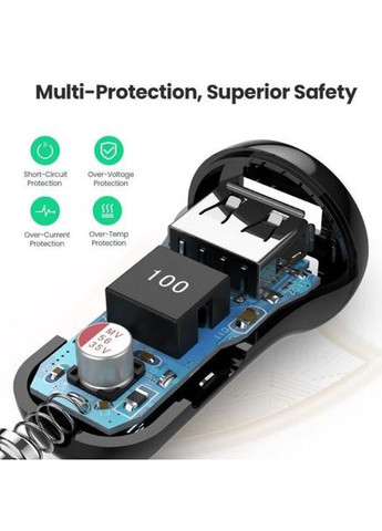 Автомобильное зарядное устройство ED018 24W 2xUSB Charger Черный Ugreen (306447652)