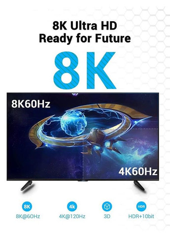 Кабель HDMI - HDMI v.2.1 (M/M), 5 м, Black (AANBJ) Vention (370617162)