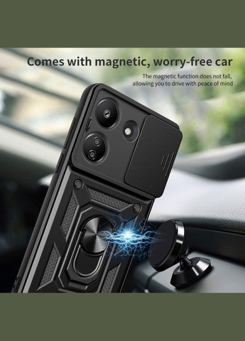 Противоударный чехол для Poco C65 кольцо магнит Xiaomi (322211782)