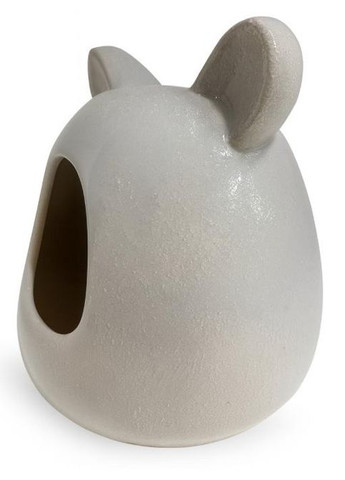 Купалка керамічна для гризунів ручної роботи з вушками сіра зерниста Г:20 см х Ш:21 см х В:26 см Mazceramics (362700769)