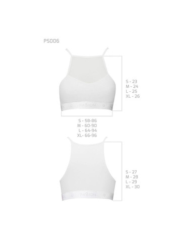 Белый спортивный топ с прозрачной вставкой ps006 top, white - cherrylove Passion