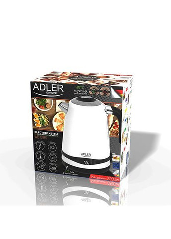 Чайник електричний з регулятором температури AD-1295-White 1.7 л Adler (336881194)