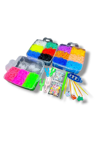 Великий 3-ярусний набір гумок для плетіння браслетів Fashion Euro 10000 LOOM BANDS (301593696)