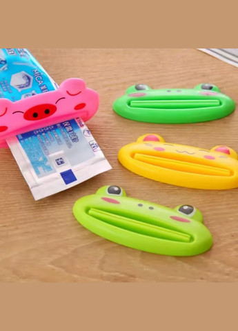 Дозатор зубной пасты с животными (кошка), держатель тюбика для лёгкого выдавливания зубной пасты. Жёлтый No Brand (346068962)