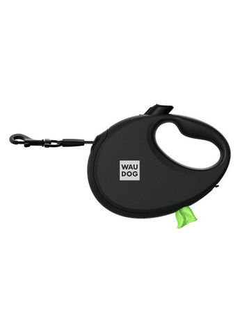 Повідець-рулетка для собак WAUDOG R-leash з контейнером для пакетів, світловідбивна стрічка,, до 20 кг, 5 м, чорний No Brand (363200249)
