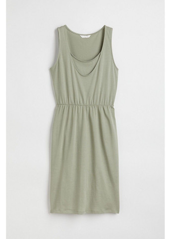 Оливковое (хаки) кэжуал платье для кормящих мам H&M однотонное