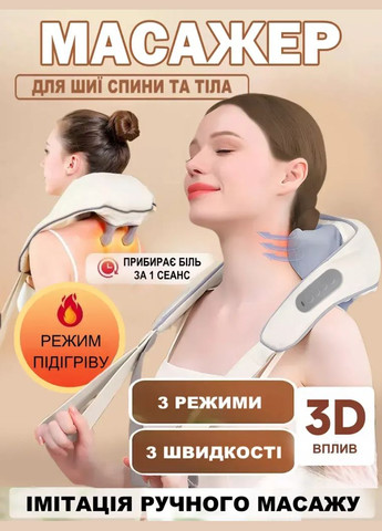 Беспроводной аккумуляторный массажер MS9229 для шеи, спины и тела с имитацией ручного массажа VTech (332622396)