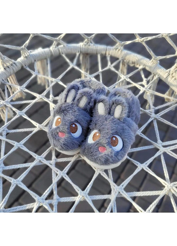 Дитячі кімнатні домашні зимові плюшеві закриті тапочки для дітей дівчаток 20 см (481724-Prob) Сіра Зайка розмір 32-33 Unbranded (365657970)