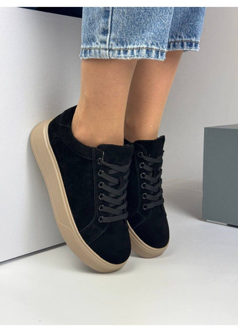 411 Кросівки Замшеві Чорні Hengji чорні демісезони (335009328)