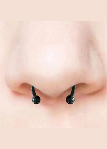 Магнітний септум-кліпс у наборі з 5 насадок на пірсинг чорний No Brand (323652830)