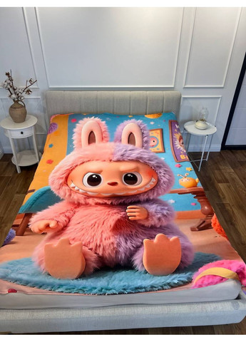 Плед 3D подарунковий з принтом Лабубу №11 135×160 см, плюшевий, для дітей і дорослих 215 см No Brand (358100784)
