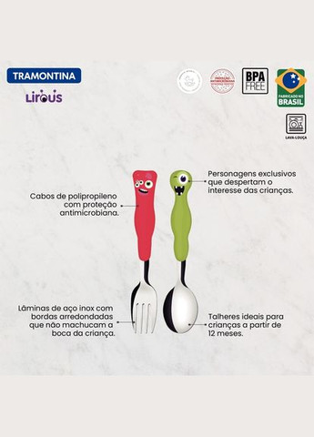 Дитячий набір столових приборів Baby Lirous 2 предмети (23797/909) Tramontina (296195558)