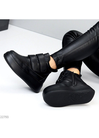 228 Черевики Зимові чорні шкіряні на ліпучках Hengji (306557606)