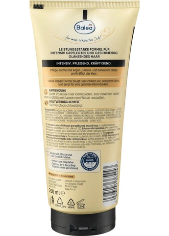 Кондиционер для сухих, повреждённых и ломких волос Professional Oil Repair Intensiv, 200 мл Balea (356112376)