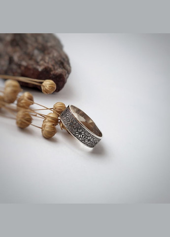 Каблучка срібне жіноча каблучка без каменів Вишиванка чорнене срібло 925 16.5 розмір 2025 2.70г No Brand (306741672)