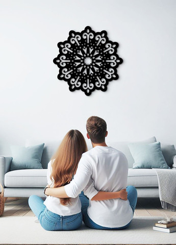 Деревянный декор для дома, интерьерная картина на стену "Цветочная мандала", декоративное панно 30х30 см Woodyard (291412207)