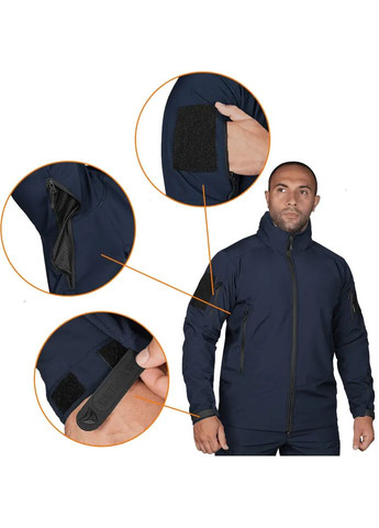Темно-синій демісезонний костюм phantom softshell dark blue Camotec
