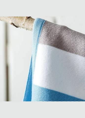 Плед детский трикотажный 70х90 см PAPAELLA с шапочкой натуральный хлопок вязаный голубая IDEIA (334726970)