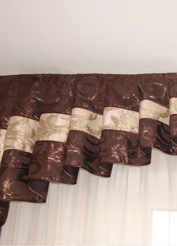 Жорсткий ламбрекен Чайка 250см шоколадний із золотистим (71_5ж) Firanka Style (340112001)