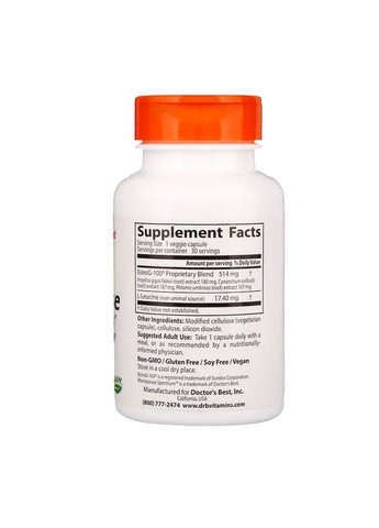 Помощь При Менопаузе, EstroG-100, 30 вегетарианских капсул Doctor's Best (326055082)