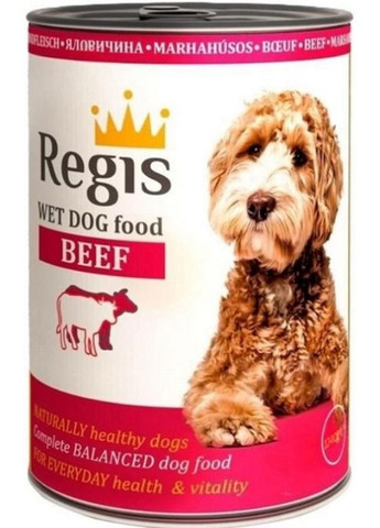 Вологий корм для собак з яловичиною, 1 240г Regis (290851571)