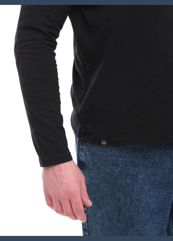 Черный демисезонный повседневный лонгслив Jean Piere однотонный