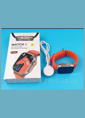 Смарт Годинник GT9 ultra 49 mm 8 series помаранчевий смарт вотч ультра бездротова зарядка Smart Watch (334314658)