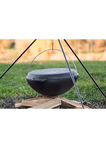 Котел чугунный азиатский 12 л с крышкой-сковородом и подставкой Brizoll (370622473)