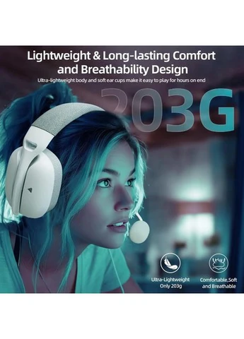 Беспроводные игровые наушники ATTACK SHARK L80PRO 2.4G/Bluetooth/Wired for PC PS XBOX White Picun (401199365)