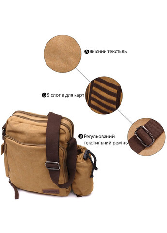 Містка текстильна сумка з чохлом для води 22210 Пісочна Vintage (366880925)