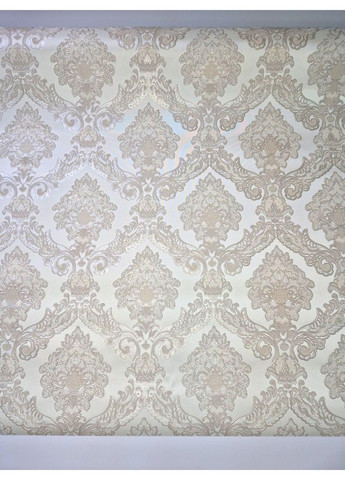 Обои виниловые 10.05 × 1.06 м 1572-01, классические бежевые для гостиной, спальни, кухни, коридора,прихожей Слов'янські шпалери (340275348)