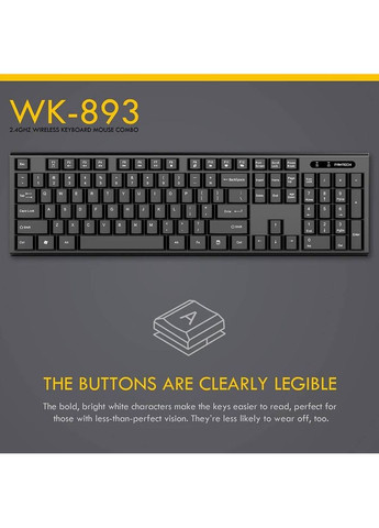 Беспроводная клавиатура и мышь с компактным дизайном WK-893. Fantech (392934426)