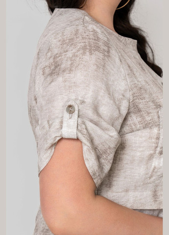 Белое повседневный платье полуприлегающего силуэта отрезное по линии талии выполнено из ткани лен бохо all posa (ap102363p) A'll Posa