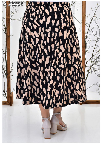 Черная повседневная с анималистичным узором женская летняя юбка большого размера SK