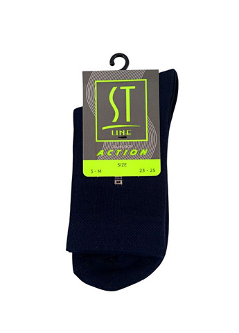 Темно-сині шкарпетки чоловічі класичні демісезонні преміум тм ST LINE геометричні (324808139)