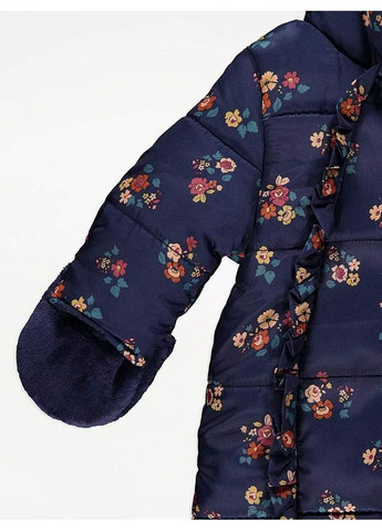 Комбінована демісезонна кобінезон зимовий navy floral snowsuit George 6008~01